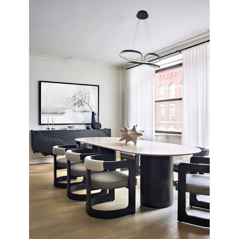 4-Light Dimmable Satin Coffee LED Chandelier With White Acrylic Diffusers