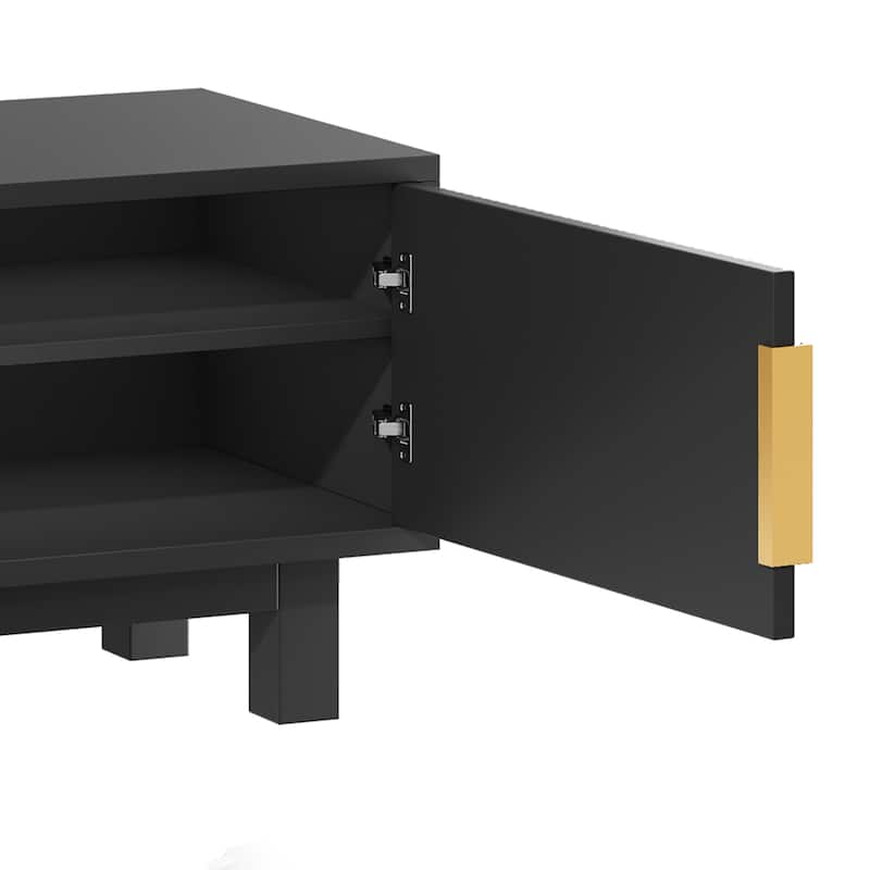 Moasis 59"W Fluted TV Stands for TVs up to 65 Inches, Entertainment Center with Power Outlets