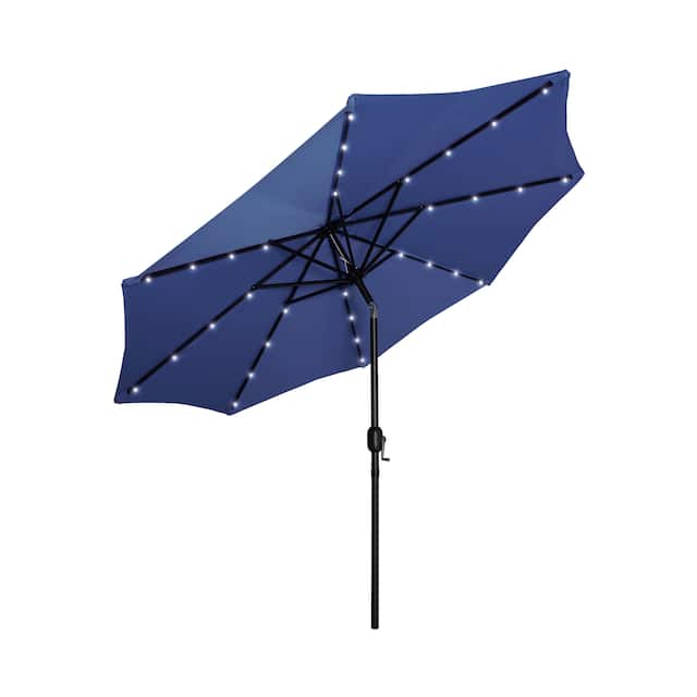 Lucent 9-foot Solar Led Lighted Patio Umbrella - Navy Blue