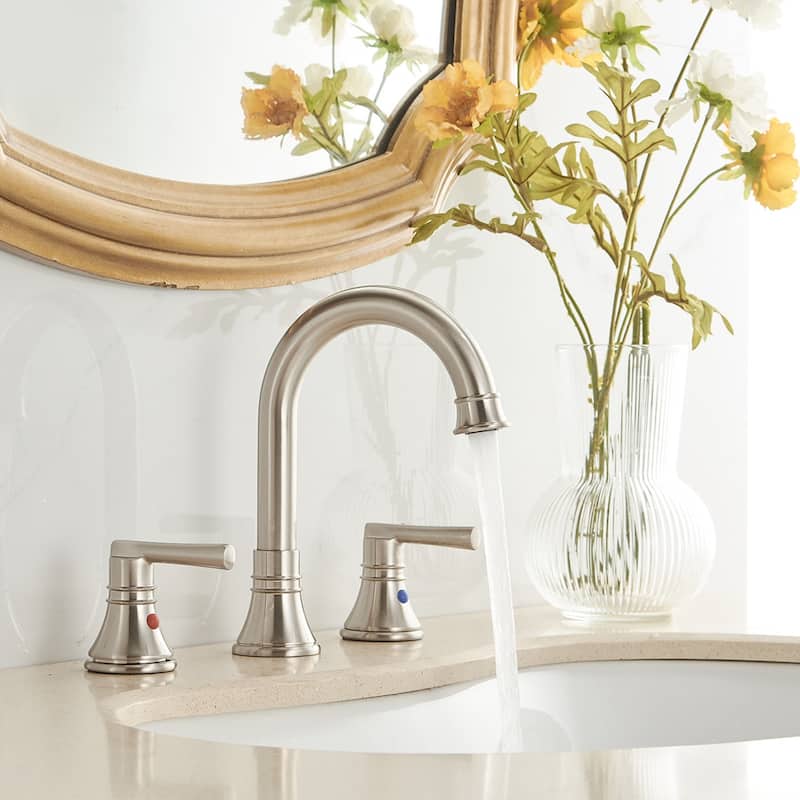 Modern 2-Handle Bathroom Faucet with Pop Up Drain Stopper