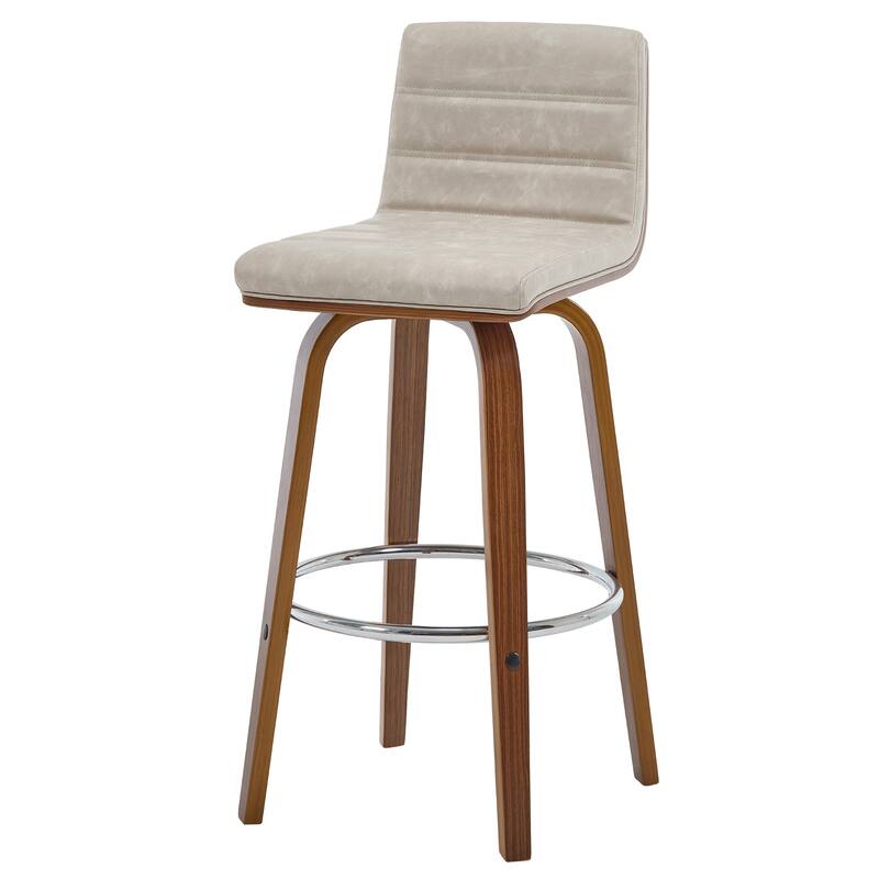 Faux Leather & Wood Swivel Bar Stools/ Counter Stool Set of 2