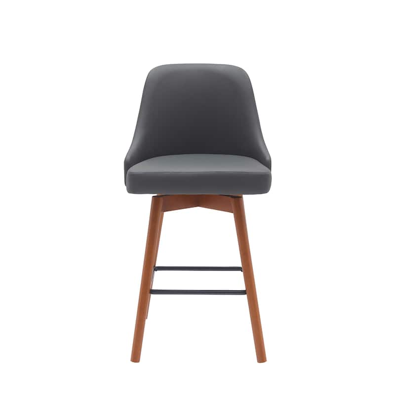 Sicily Faux Leather or Fabric Upholstered Swivel Counter or Bar Stool