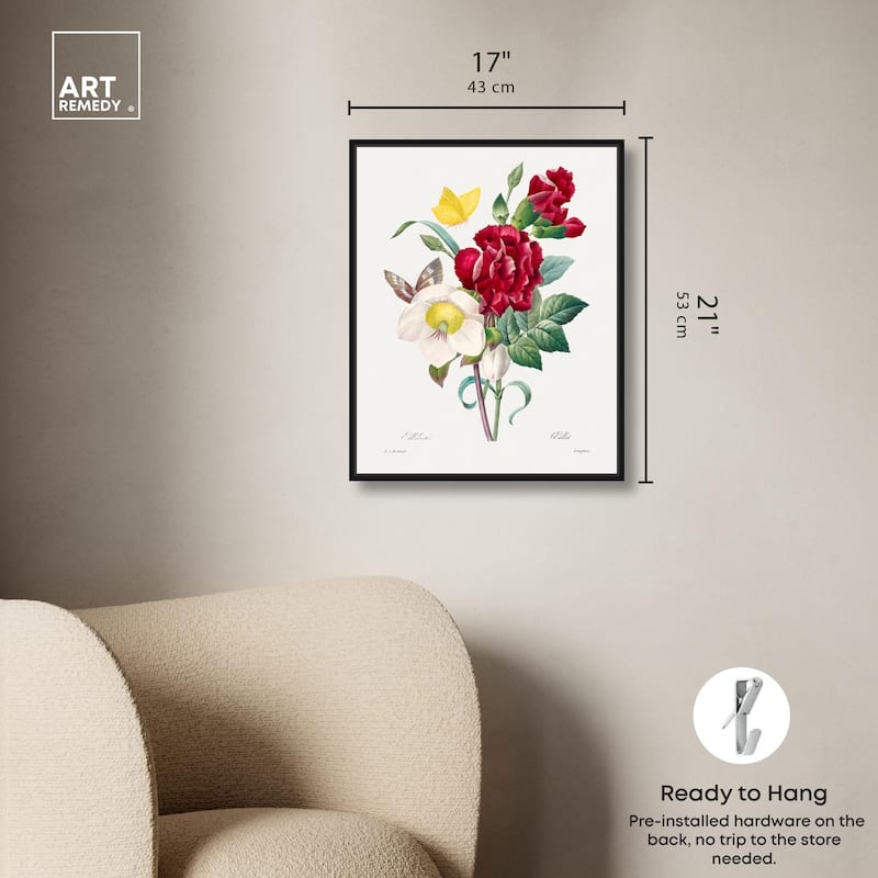 Winter Rose and Carnation Canvas by Art Remedy