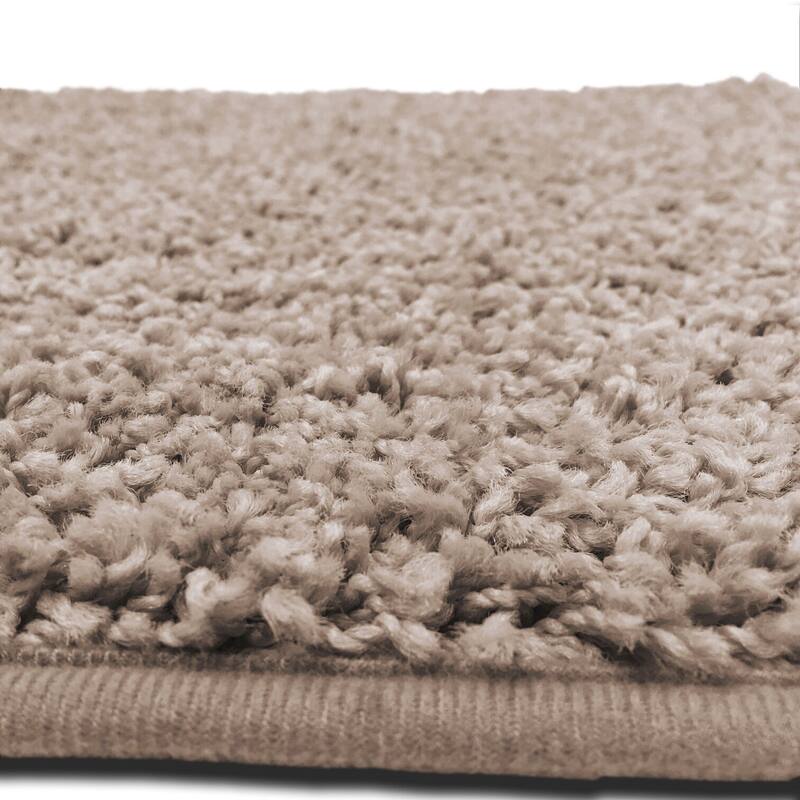 Layla 3 PC Shaggy Bathroom Rug Set, Bath Mat, Contour Rug, Lid Cover, Solid Colors