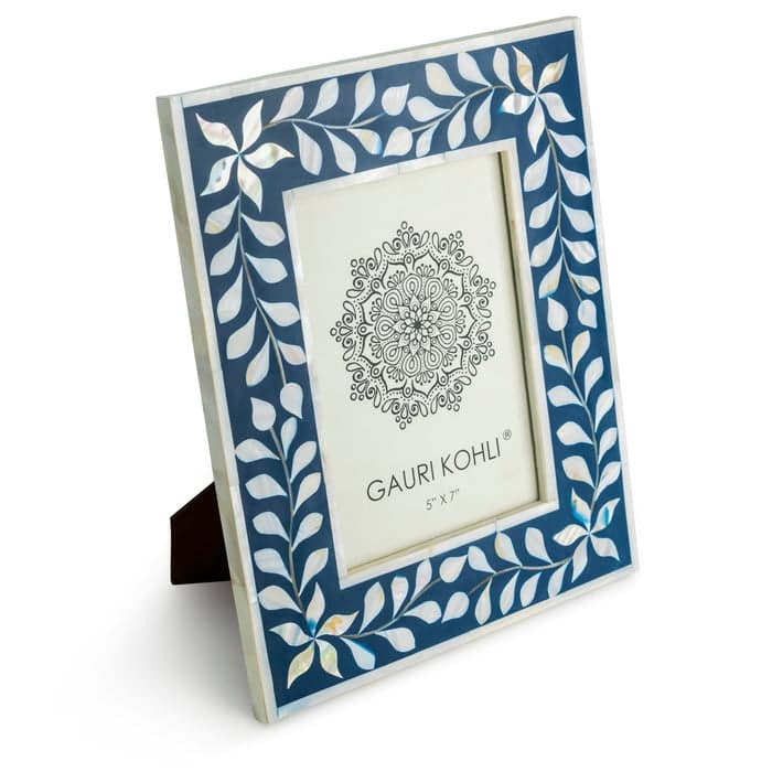 Jodhpur Mother of Pearl Picture Frame - Blue
