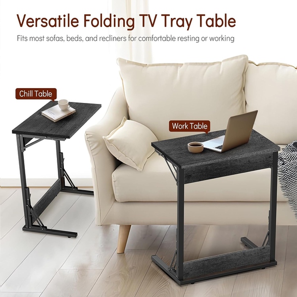 24 Folding C Shaped End Table Small Sofa Side Laptop Desk On Sale Bed Bath Beyond 40131165