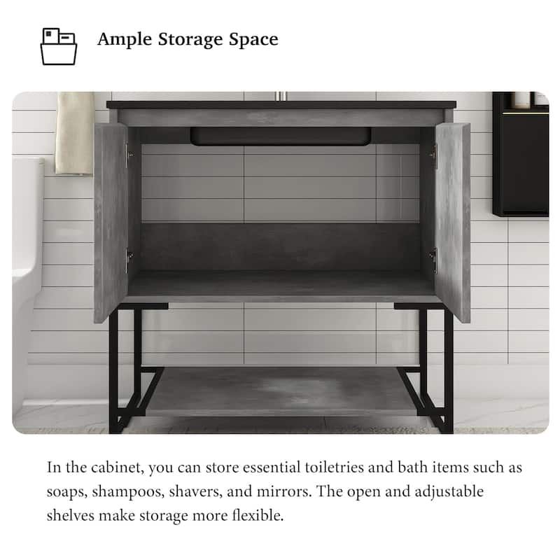 36-inch Freestanding Bath Vanity with Cultured Mable Top