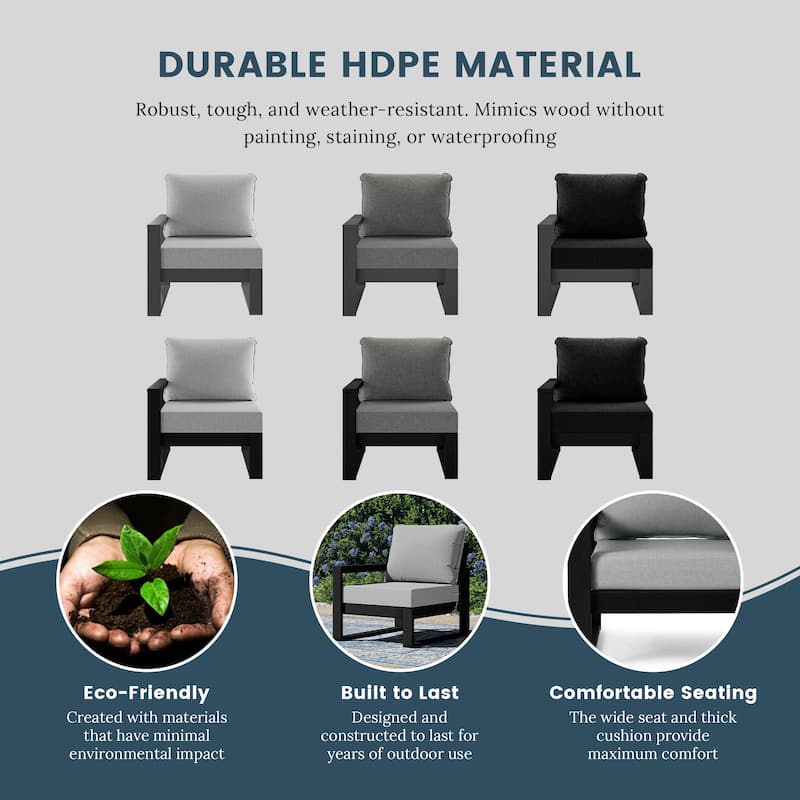 Endless Patio 4-Piece Deep Seating Set with Ottoman with Black Frame