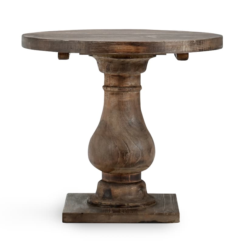 Classic Home Biltmore 28" Solid Wood Round End Table Pedestal Base