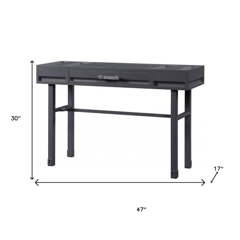 HomeRoots 47" Gunmetal Iron And Wood Vanity Table