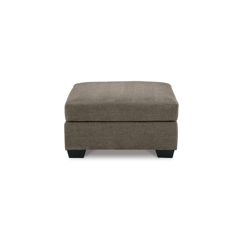 Joey Accent Ottoman, Soft Cushioned Brown Polyester, 36 Inch Square