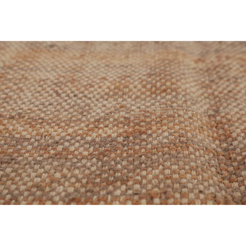 Hand Woven Oriental 100% Jute Carpet Southwestern Modern Brown Kilim Area Rug - 13' 4'' X 10' 6''