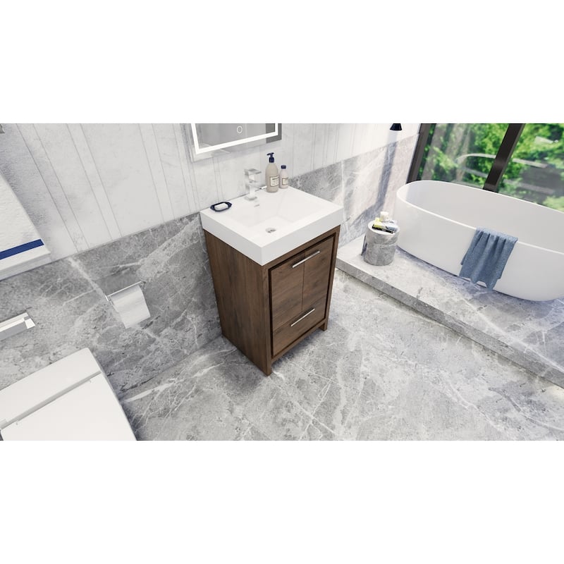 Dove 24'' Freestanding Vanity with Reinforced Acrylic Sink