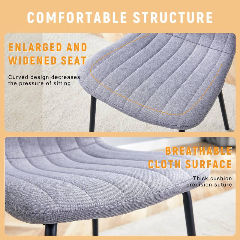 Luxury Minimalist Chairs-A Set Of 4 High Quality Dining Chairs.The Integral Metal Leg Structure