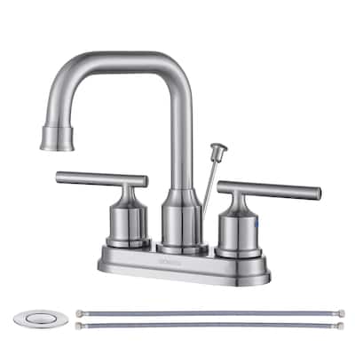 WOWOW 4 in. Centerset Double Handle Bathroom Faucet