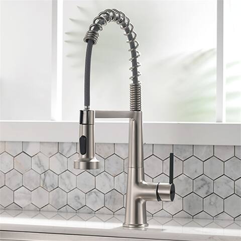 Single Handle Kitchen Sink Faucets with Pull Down Sprayer Kitchen Faucet with Single Hole Dual Function Water Outlet