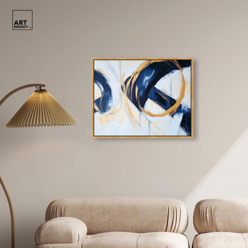 Navy and Gold Rings II Canvas by Art Remedy