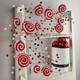 52" Peppermint Swirl Glitter Candies Garland - Red White - 52-Inch