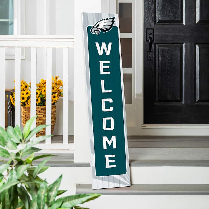47" Porch Leaner Welcome Wall Sign, Philadelphia Eagles - Green
