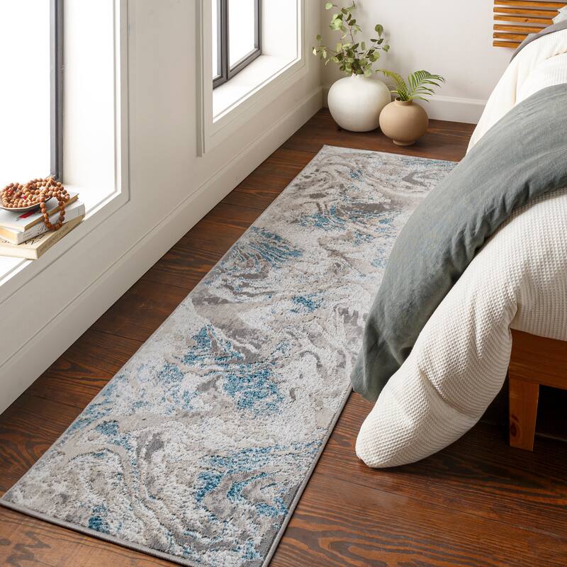 Artistic Weavers Juilietta Modern Abstract Area Rug - 2' x 7' - Blue