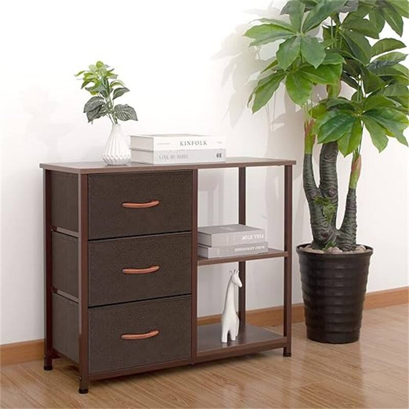 Concept Rustic Brown Fabric Dresser - Coffee