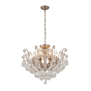 25" Pewter Metal Chandelier With Clear Crystals - Bed Bath & Beyond ...