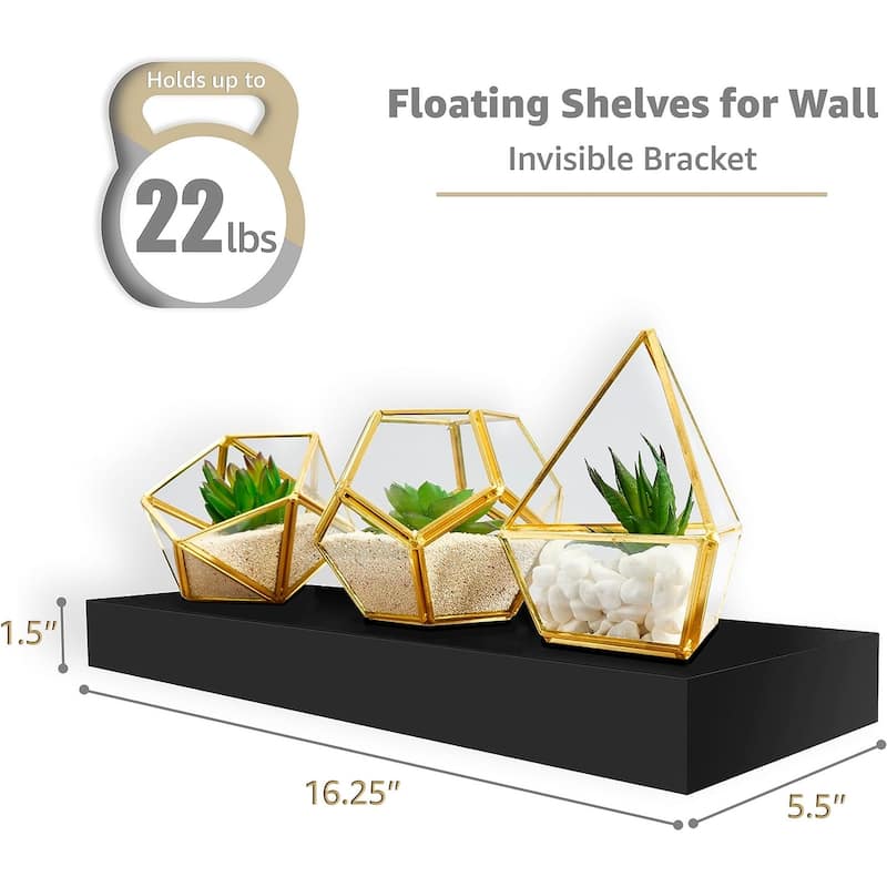 Floating Shelves, Farmhouse Hanging Wall Shelf Decor - 16 Inches, 3 Pk