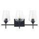 preview thumbnail 2 of 22, CO-Z Matte Black Vanity Light Sconce w Clear Glass Shade