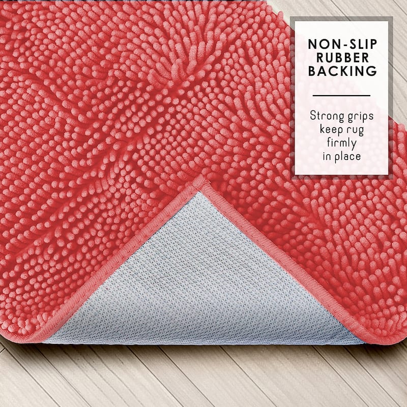 Empyrean Non-Slip Super Plush Chenille Bathroom Rugs