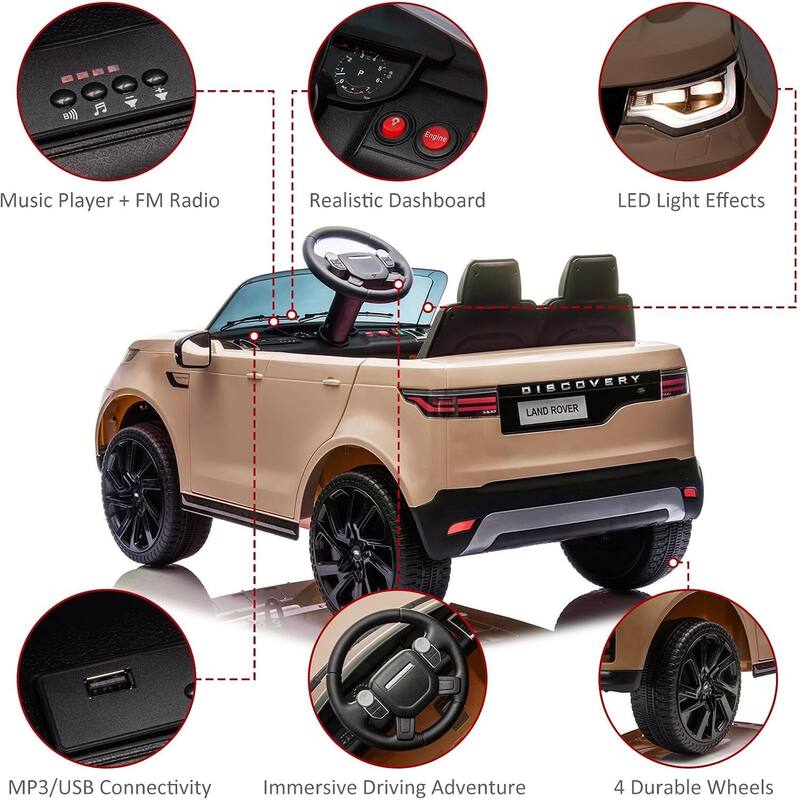 12V Kids Electric Ride On Car with 2-Seater for Toddler 3-8