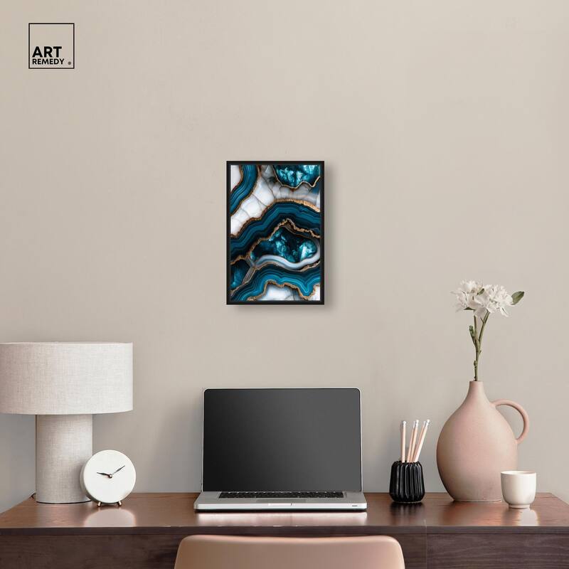 Teal Tectonic III Canvas by Art Remedy