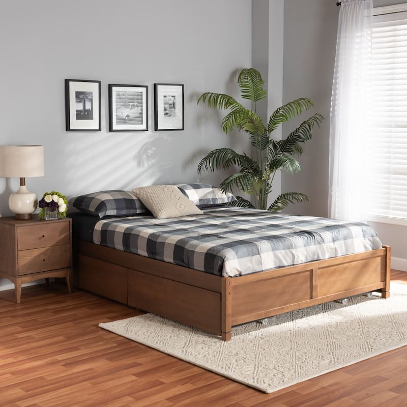 Yara Modern & Contemporary 4-Drawer Wood Storage Bed Frame(Platform)