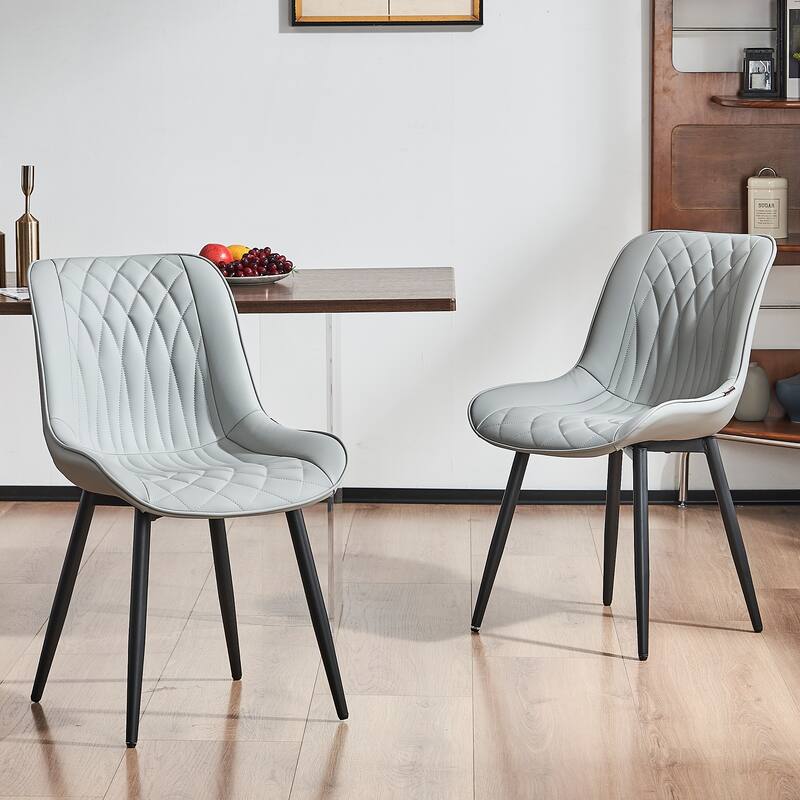 Modern Dining Chairs Set of 2 Upholstered Dining Room Chairs - Grey