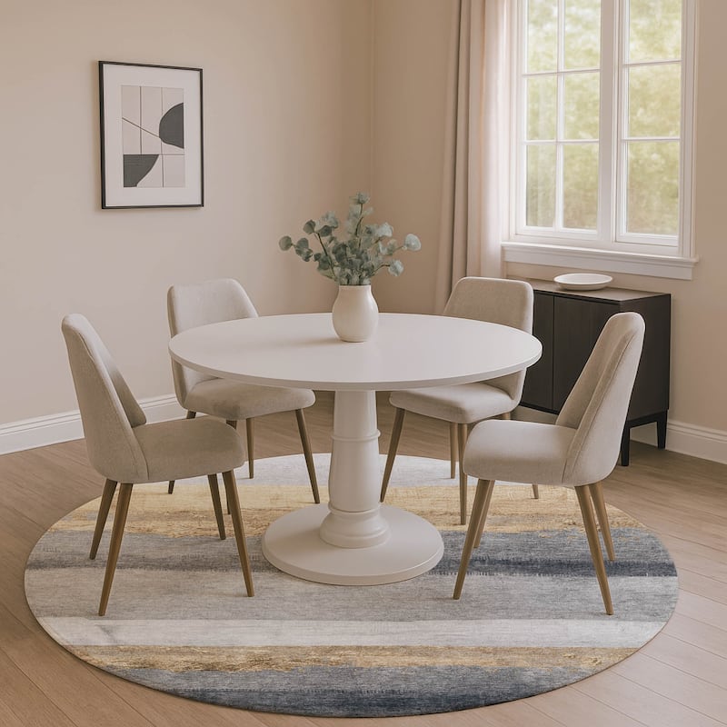 Premium Washable Super Soft Ombre Stripes Mayfield Rug - Gold - 8' x 8'