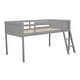 preview thumbnail 14 of 12, Artsy Twin Size Wood Low Loft Bed with Convertible Ladder, ladder can be placed on the left or right, Safety Guaranteed, Gray