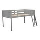 preview thumbnail 13 of 12, Modern Concise Design Twin Size Wood Low Loft Bed with Convertible Ladder,Sturdy Wood Frame and Full-Length Guardrail