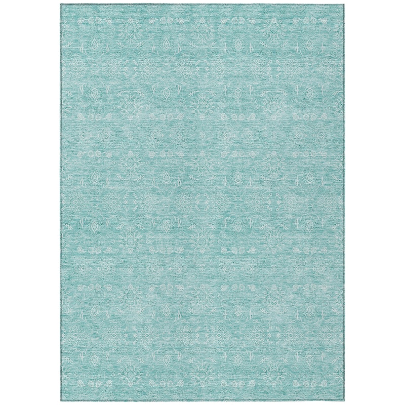 Machine Washable Indoor/ Outdoor Chantille Traditional Floral Rug