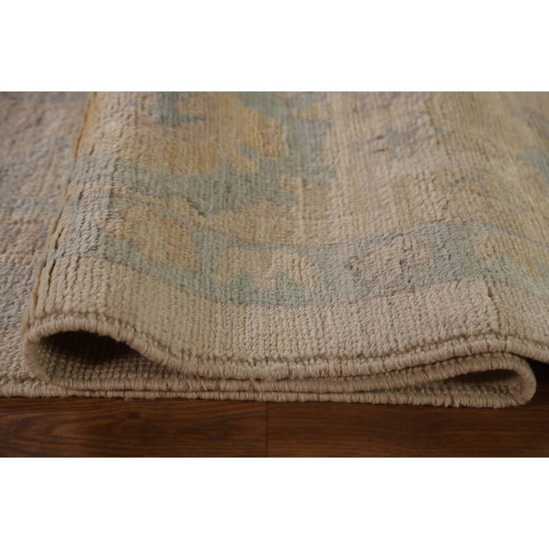 Floral Oushak Turkish Rug Handmade Wool Carpet - 8'11"x 12'11"