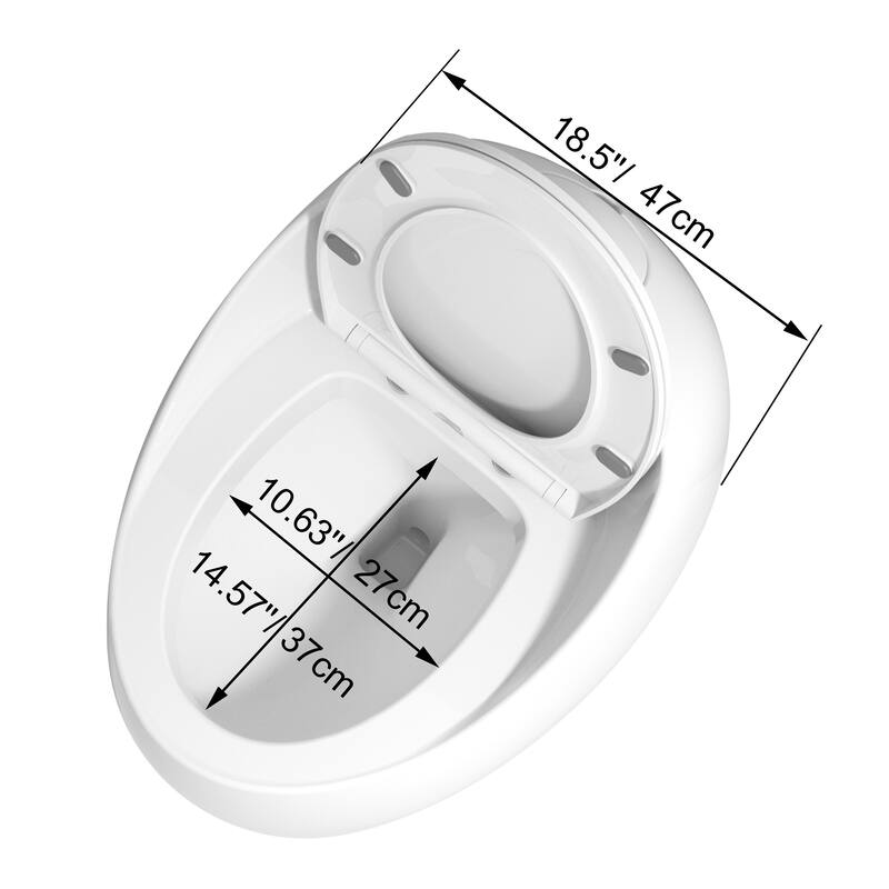 Glossy White 1-Piece Elongated Toilet