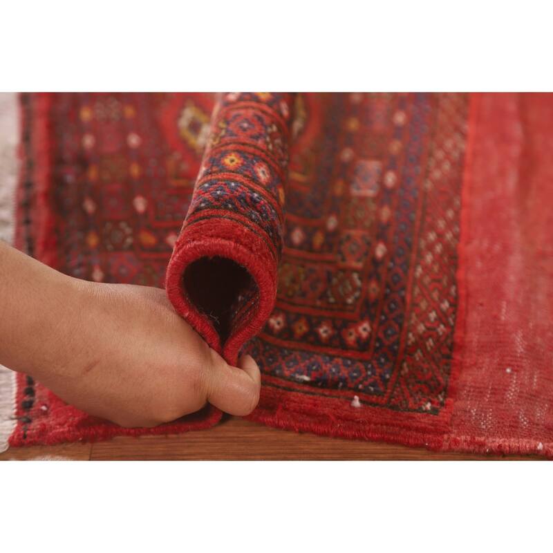 Geometric Turkoman Persian Square Rug Hand-Knotted Wool Carpet - 3'4" x 3'4"