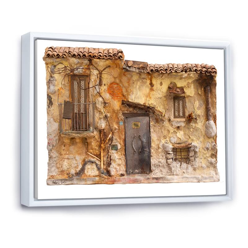 Designart "Sketch Of Old Europe Street III" Children's Art Framed Canvas Wall Art Print
