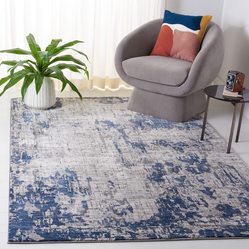SAFAVIEH Meadow Heidegret Modern Abstract Rug - 10'6" x 14' - Ivory Grey/Blue
