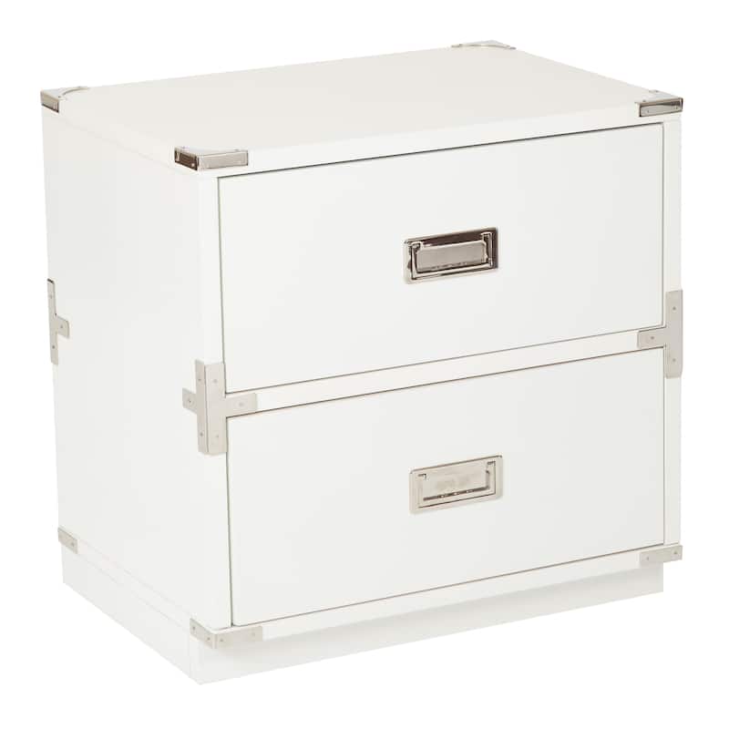 Wellington 2 Drawer Accent Storage Cabinet - White