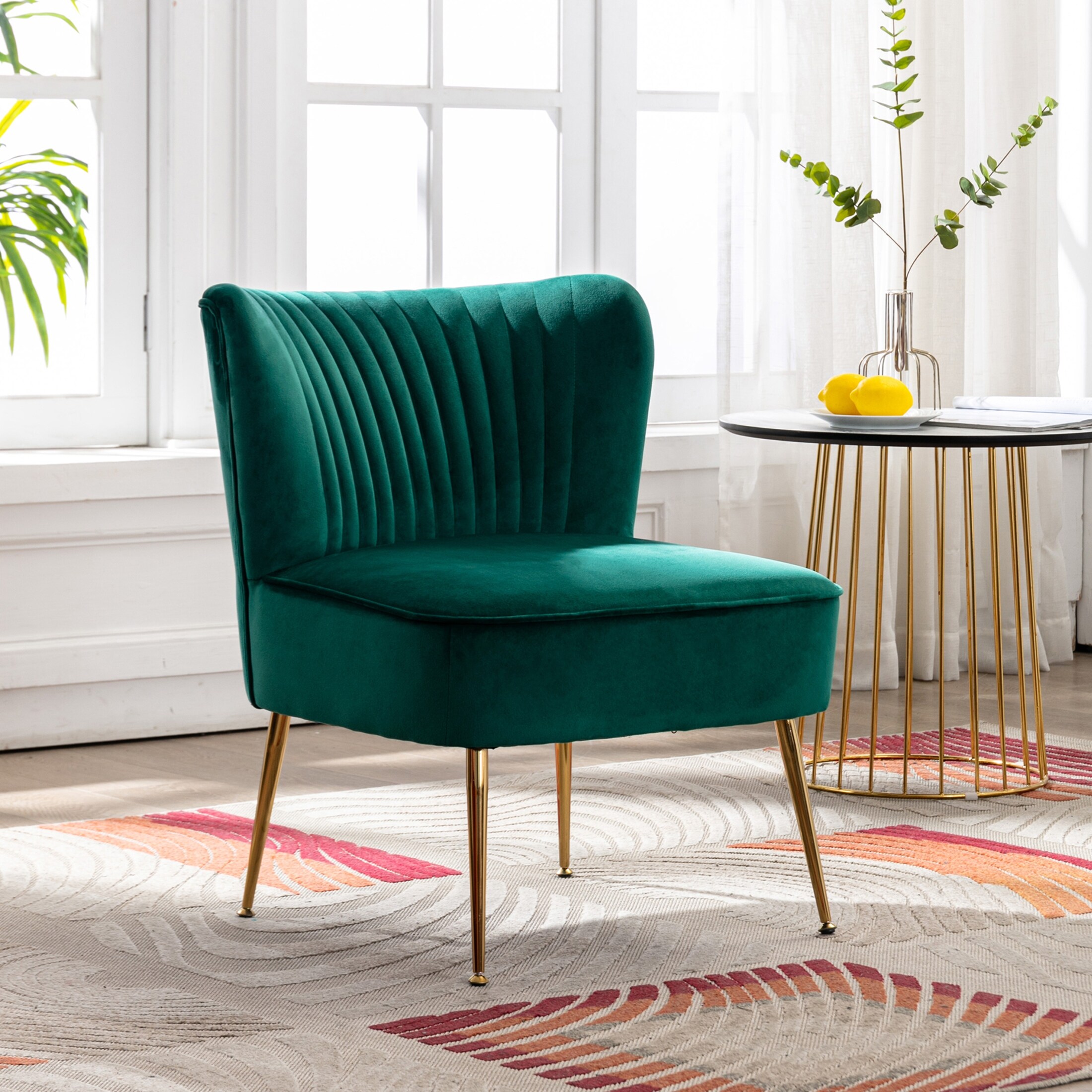 Elon contemporary velvet hotsell upholstered accent chair