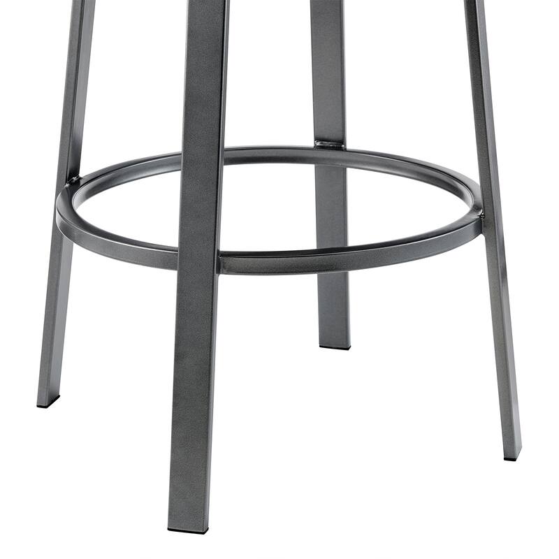 Neura Modern Swivel Counter/Bar Stool in Faux Leather and Metal