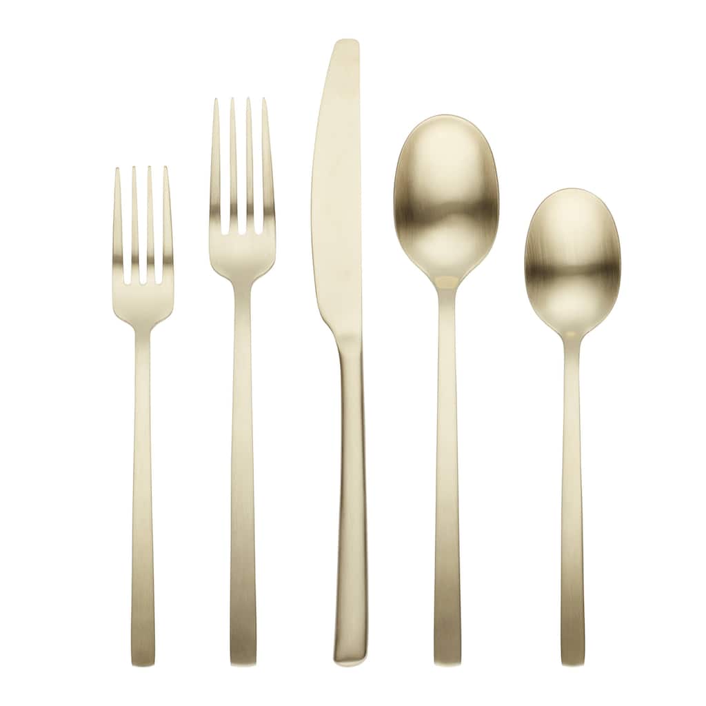 Cambridge Beacon Champagne Satin 20-Piece Flatware Set