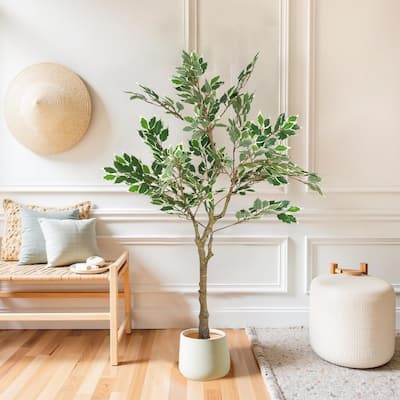 Christopher Knight Home - Serenity 51" Artificial Ficus Tree with Pot, Realistic Foliage for Indoor Décor - PE
