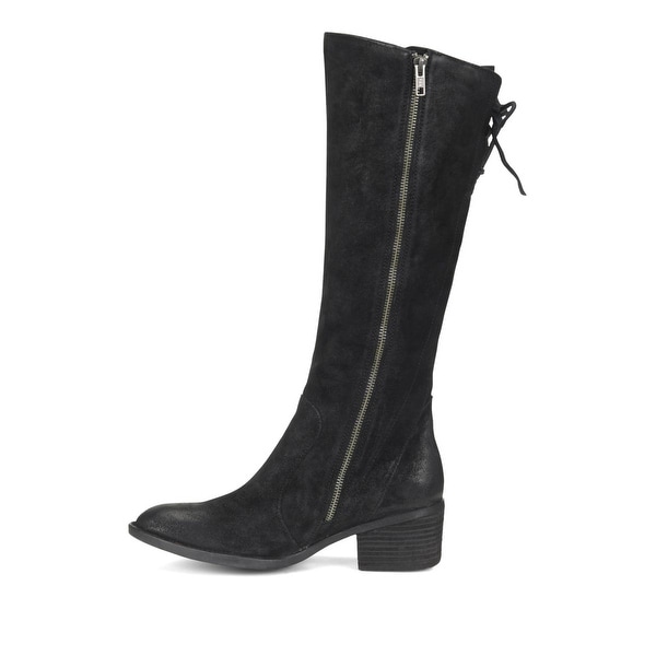 born womens black leather boots