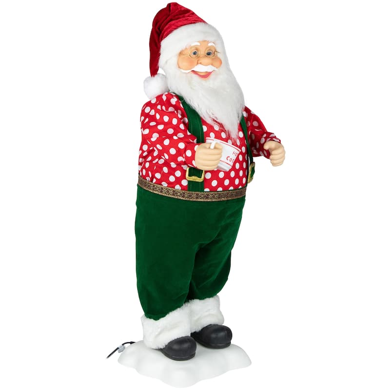 24" Animated and Musical Santa Claus with Hot Cocoa Christmas Figure