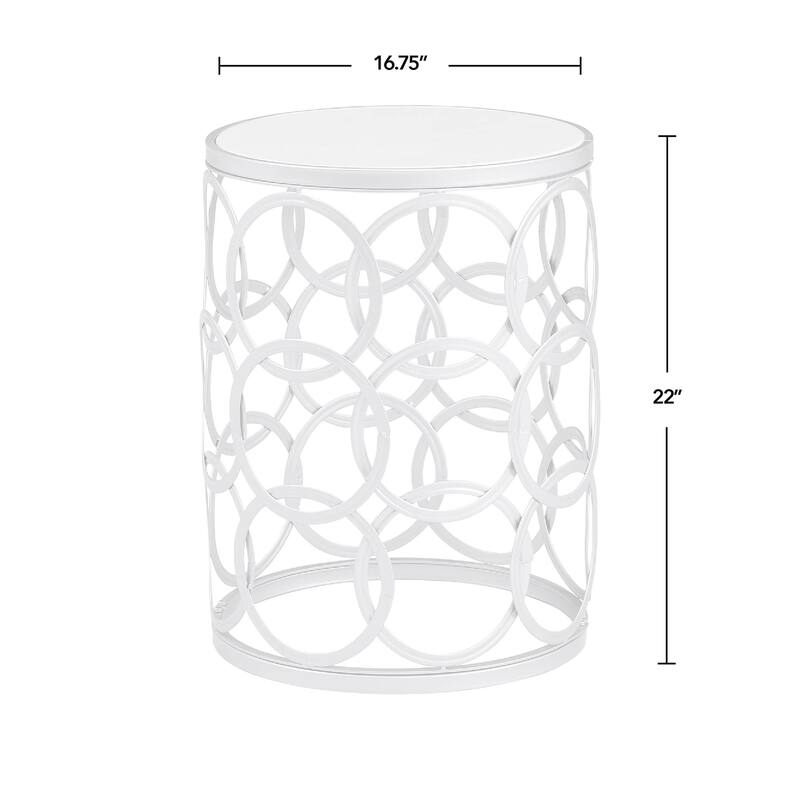 FirsTime & Co. Gilded Circles Table, Iron, 16.75 x 16.75 x 22 in, American Designed